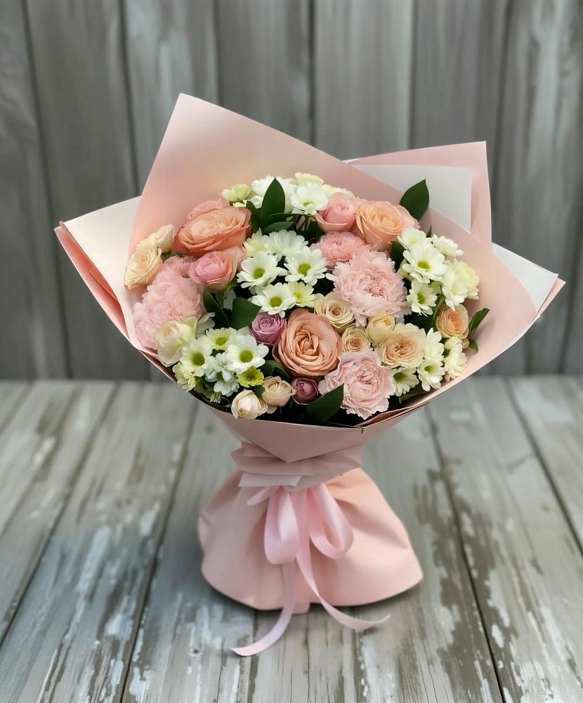 Букет цветов из: Гвоздики, Розы и Хризантемы в Троицкое