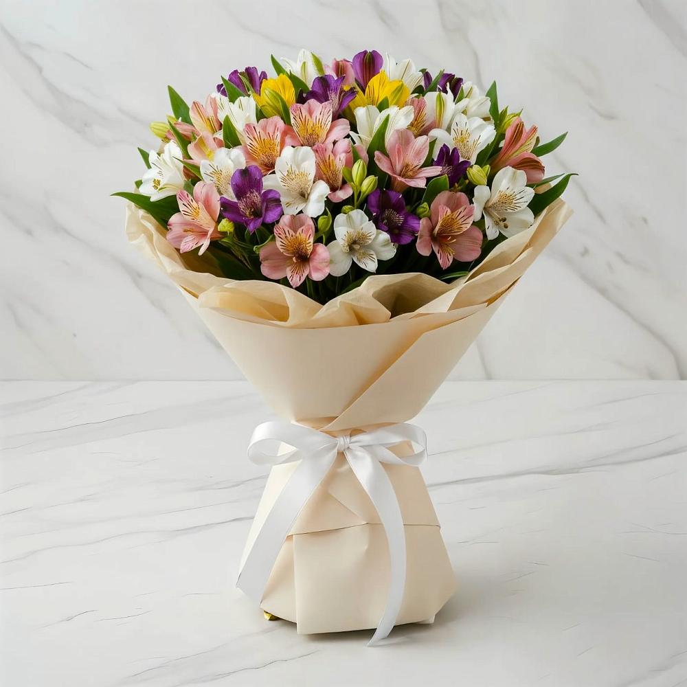 Букет цветов из: Альстромерии в Троицкое