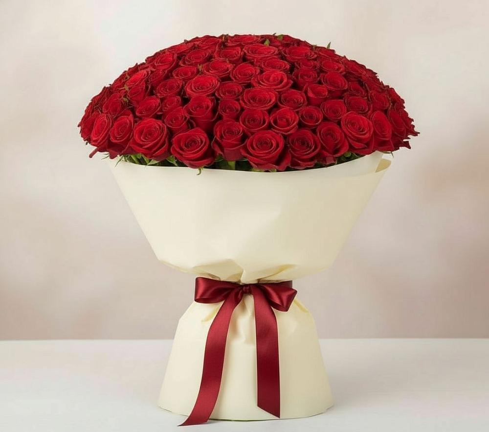 Букет 101 Красная роза Милано в Троицкое