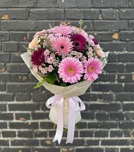 Букет цветов из:  Герберы и Хризантемы в Троицкое