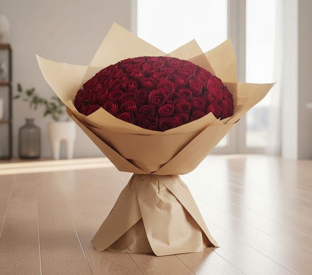 Букет 101 Красная роза в Троицкое