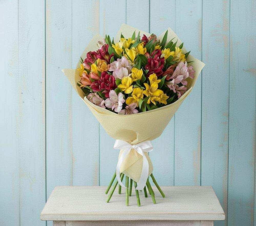 Букет цветов из: Альстромерии в Троицкое